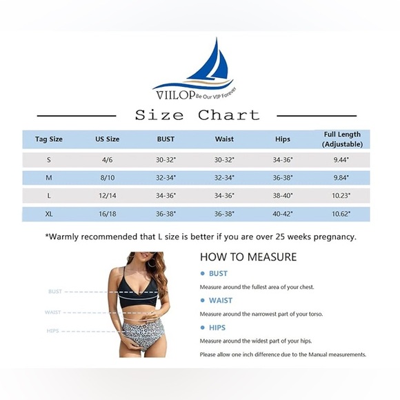 Maternity Black White Two Piece Animal Print Swimsuit Bikini V Neck Size XL - Picture 8 of 11